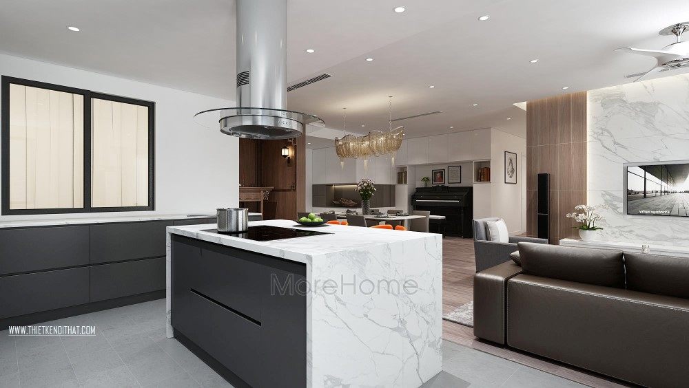 Thiết kế nội thất phòng bếp căn hộ chung cư Penthouse Imperia Garden